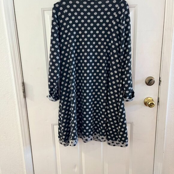 Lisa Bayne Woman's Pola Dot Sweater Midi Dress  Sz Lr - Picture 6 of 7